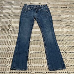 Miss Me Blue Boot Cut Jeans with Classic Fade